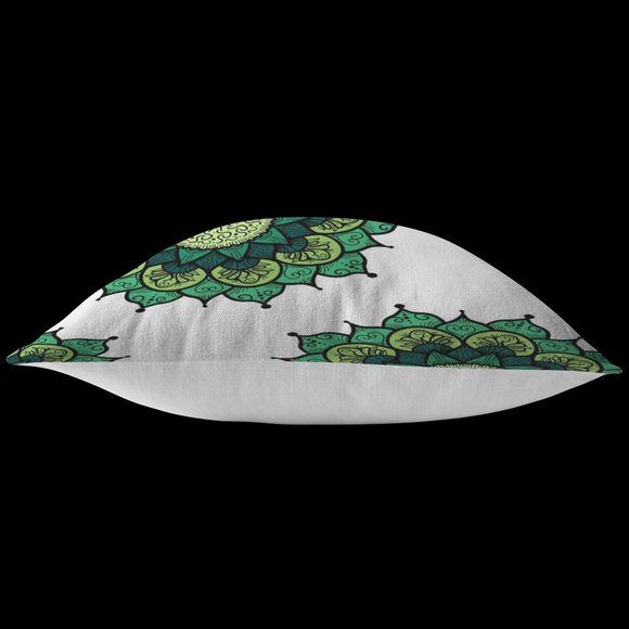 Moroccan Style Green Mandala Decorative Pillow - Picture 2 of 6